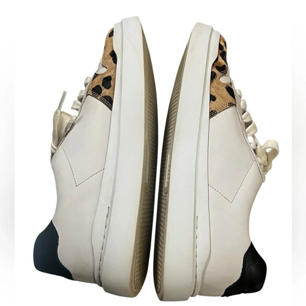 Cole Haan Grandpro rally court sneakers in white leather and jaguar calf hair - Picture 6 of 9